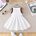 Children's clothing baby girl white sleeveless dress spring summer small horse embroider pattern vest