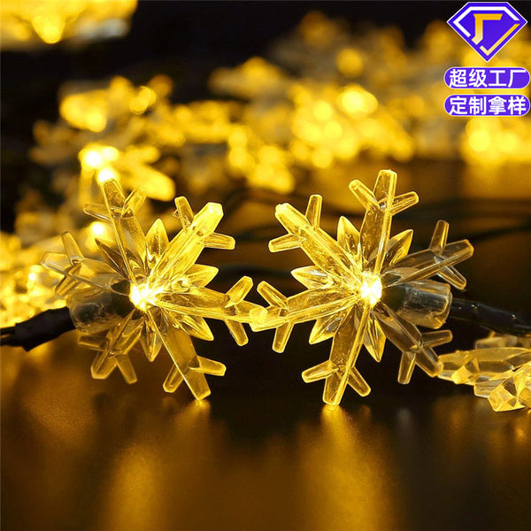 [Processing and customization] Solar snowflake light string, Christmas Day wedding LED light string decorative LED lights