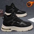 Snow boots men's shoes 2025new arrivalwinterfleece-linedthickenedheattechworkwear cotton shoes fur all-in-onethick soleboots