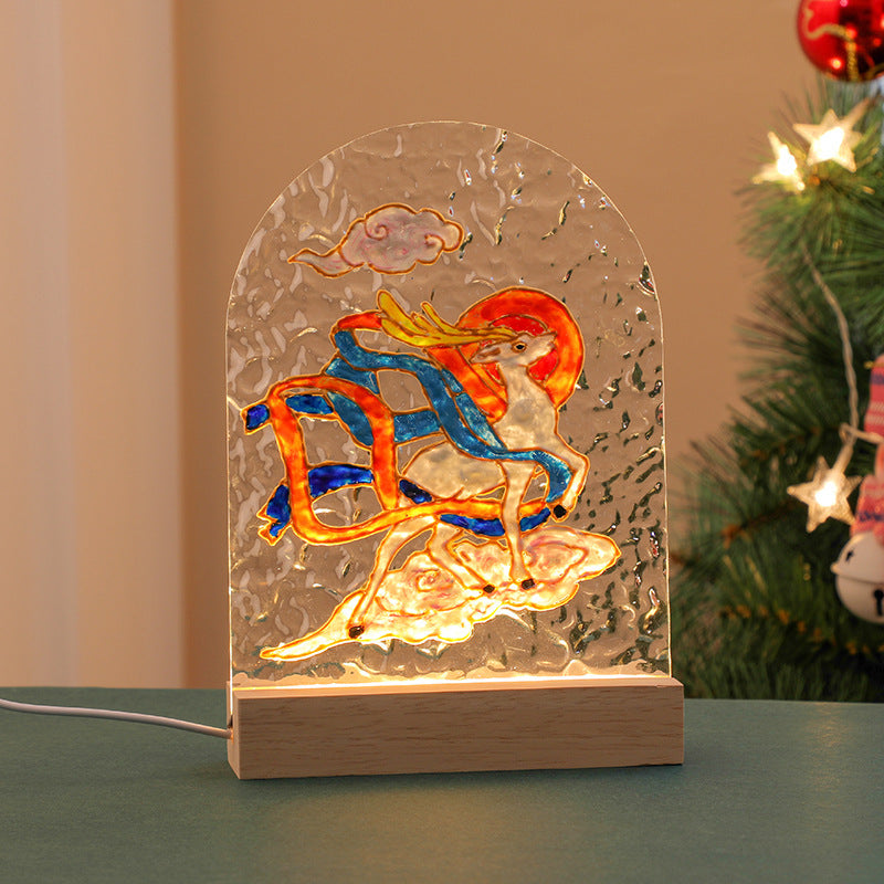 Tulip night light DIY material package, gift for girlfriend, hand-painted night light, water ripple acrylic light, ambient light.