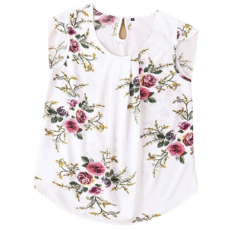 cross-border standard code new  women's casual round neck printing loose tank top