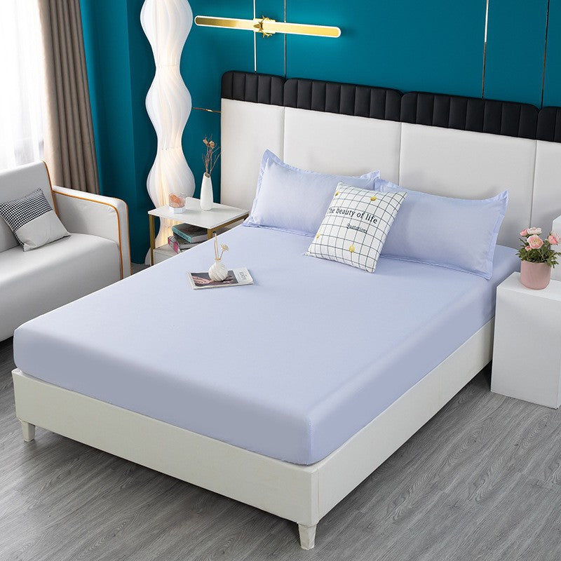 2025 new solid color full coverage fitted sheet with pillowcase wholesale for cross-border e-commerce