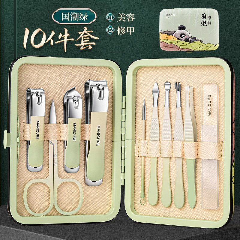 Guochao original stainless steel nail clippers manicure tool bag nail clippers pedicure knife set nail clippers complete set wholesale