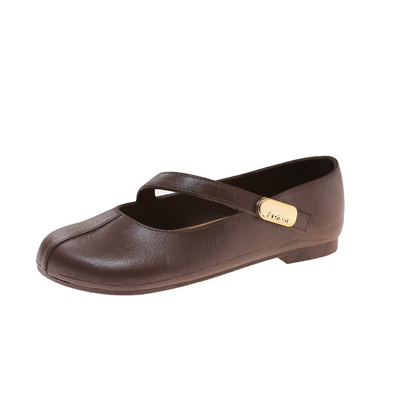 Mary jane shoes round toe soft flatsflats women 2026 spring new arrival flats inclined one strap women's mary jane shoes