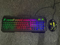 Miwolf t806 metal iron plate mechanical feel gaming keyboard and mouse combo - wired, rgb backlit, floating keycaps