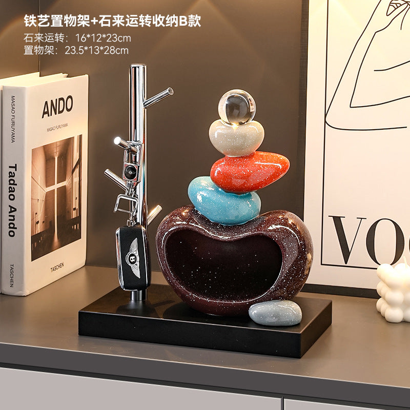Good luck and turn the key storage ornaments for the entrance hall, high-end creative living room home decoration, housewarming gift