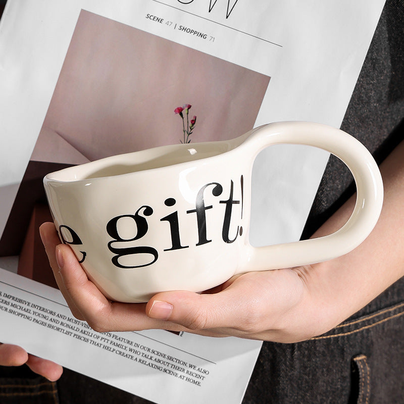Simple stylish ceramic drinking cup office afternoon tea good-looking milk coffee cup breakfast cup stylish good-looking