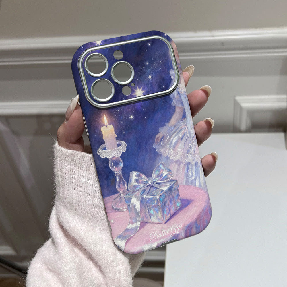 Starry sky ballet gift phone case - anti-fingerprint, compatible with iphone 17 pro, apple 16, large view window protective cover