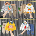 Boys' hoodie set - new autumn/winter  collection: stylish and cool two-piece outfit for trendy kids