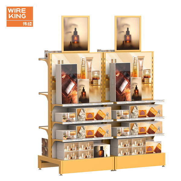 Laitu customized double-sided display rack, supermarket skin care product display rack, daily necessities display rack, makeup skin care product display cabinet
