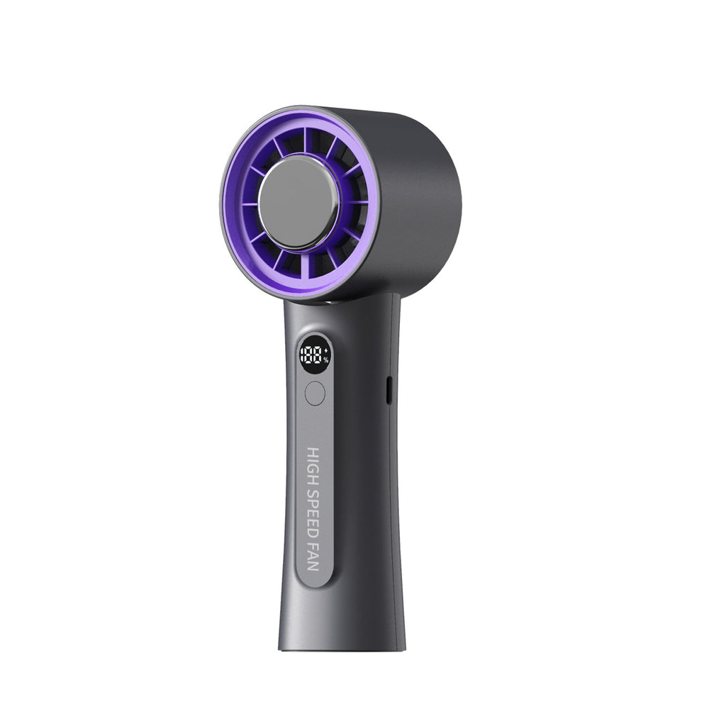 2025 new cross-border handheld ice cooling fan, desktop smart digital display high-speed fan, turbine mini fan