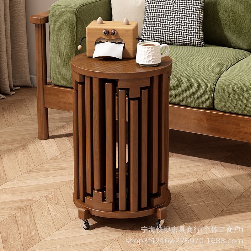 Stackable stool six-in-one solid wood stacking round stool for home spare dining table stacking wooden stool dining stool