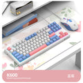 Dazzling silver fox k600 wired keyboard and mouse combo - 87-key rainbow backlit tri-color keycap office & business set