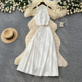 French sweet style blue vest high-waisted tiered skirt two-piece set - women's summer commute chic slimming elegant outfit