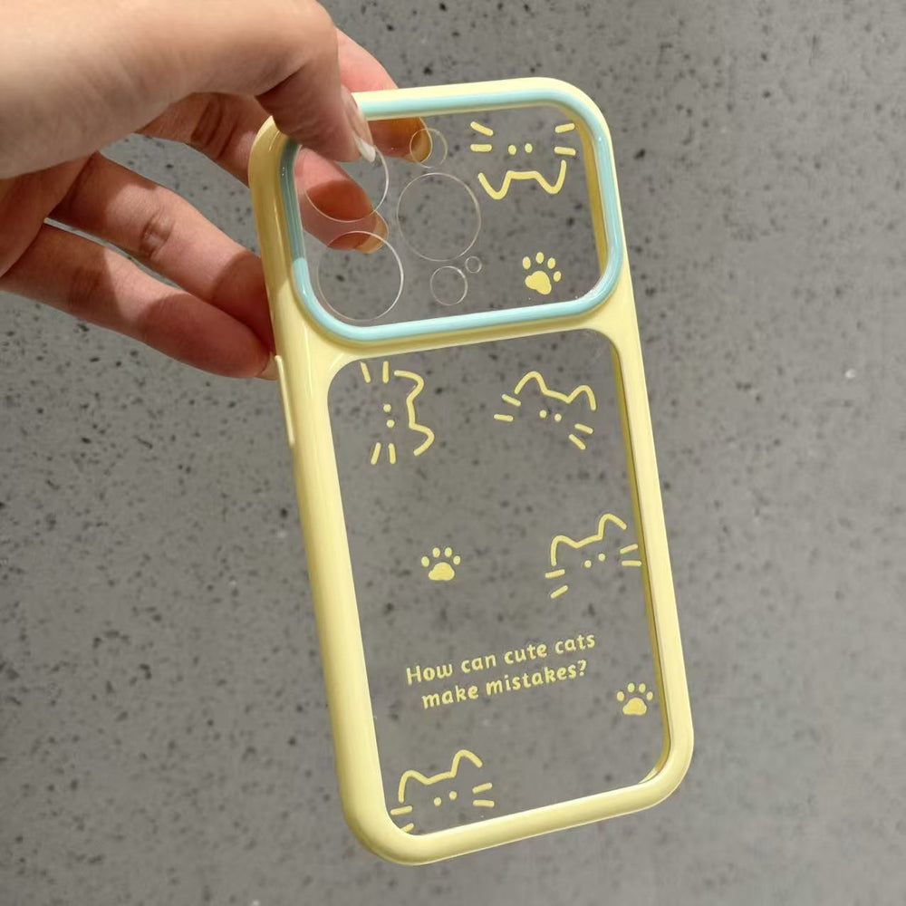 Suitable for apple 17promax mobile phone case dopamine color contrasting lines kitten paw print iphone18 starry sky case