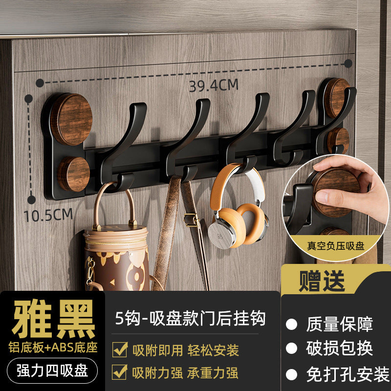 Suction cup door rear hook, no punching, strong load-bearing, vintage style bathroom adhesive coat hook, coat rack, traceless adhesive hook