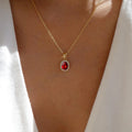 Wholesale crystal gemstone necklaces - european & american cross-border style, unique oval jewelry, fashionable round clavicle chains, alloy pendant for women