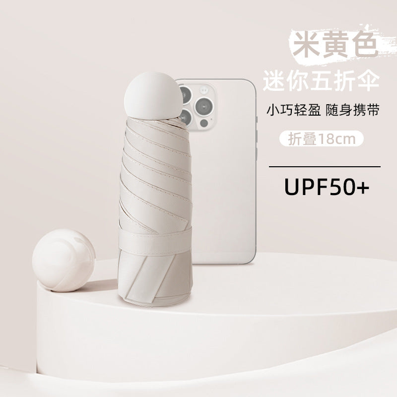 50% off capsule umbrella sun umbrella sun umbrella mini rain or shine umbrella women's portable customizable logo wholesale