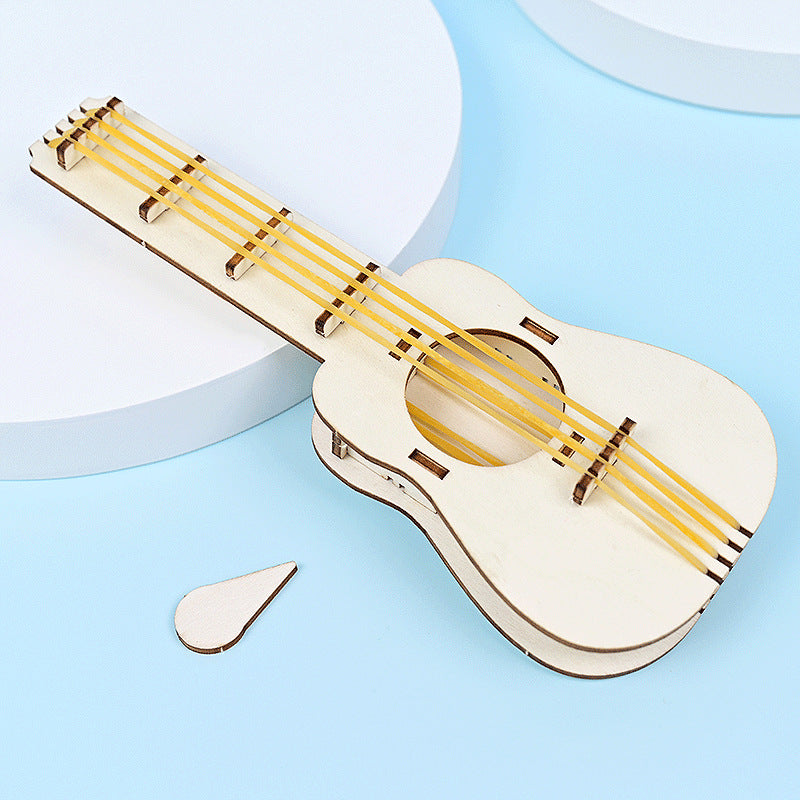 Rubber band guitar kindergarten DIY handmade technology small production, puzzle science experiment small invention teaching aids materials