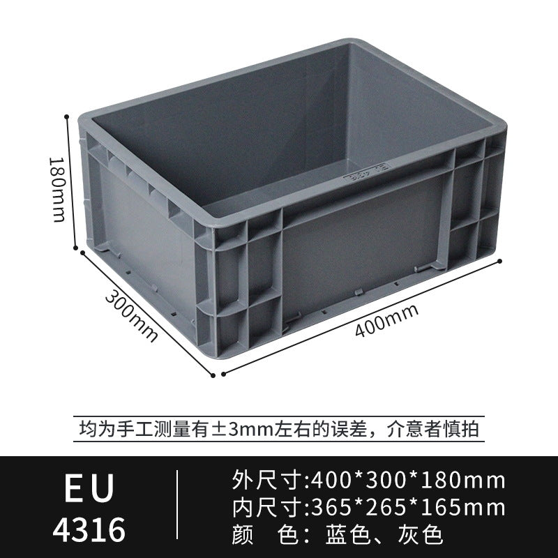 Grey European standard EU box plastic turnover box with lid auto parts industrial logistics box warehouse workshop transit eu plastic box