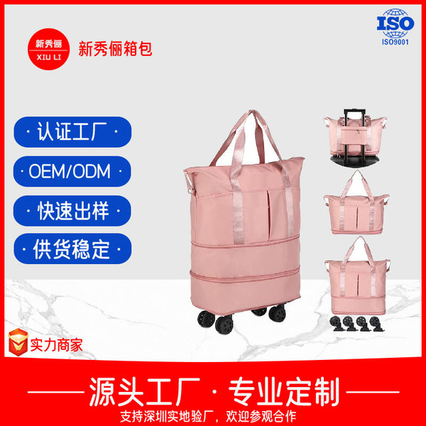 Large capacity tie rod bag Multifunctional backpack with roller travel bag Men's and women's outdoor bags Long-distance travel backpack