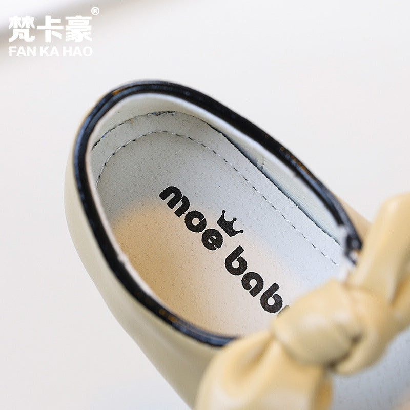 Girls' bow-tie princess shoes,  spring/autumn new collection, kids' chanel-inspired color block mary janes, big kids' single shoes
