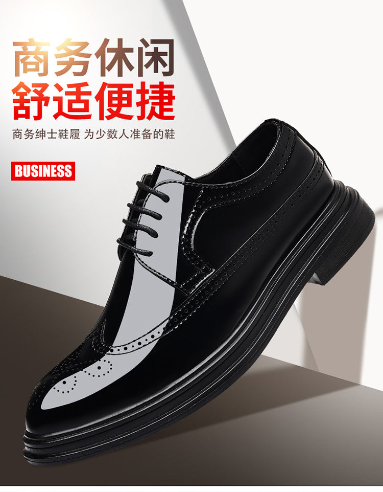 Plus size summer leather shoes for men, 2025 new business formal brogue british casual men's shoes