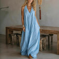 fashion new women's casual sleeveless loose pocket long dress for cross-border e-commerce (us & europe)