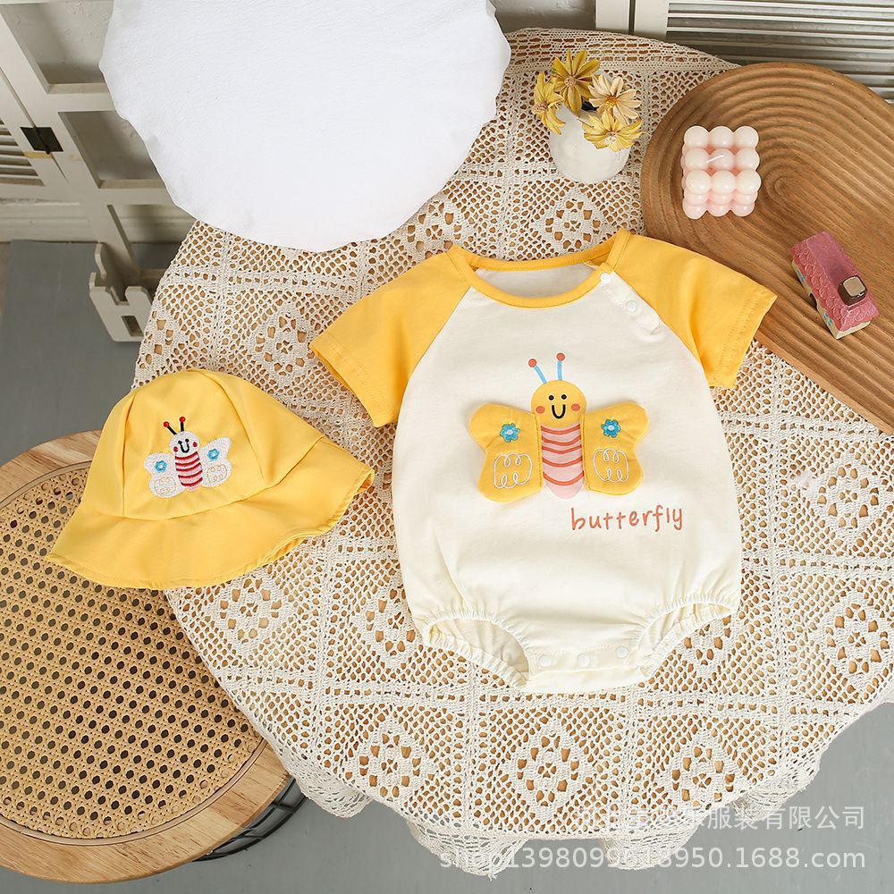 Newborn baby summer rompers - adorable onesies for boys & girls, perfect for full month & 100-day celebrations. lightweight summer clothes for crawling babies