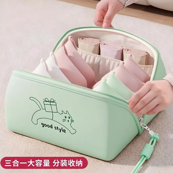 Underwear storage bag Portable travel underwear bra storage bag Business trip travel close-fitting clothing three-in-one bagging