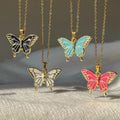 European and american cross-border e-commerce jewelry fashion enamel alloy pendant personalized enamel butterfly necklace autumn new jewelry
