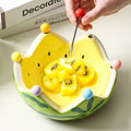 High-style, creative watermelon fruit bowl with fork set – perfect for home, living room coffee table, fruit platter, salad bowl, ceramic bowl