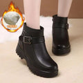 Winter slip-on fleece-lined cotton shoes heattech ladieswear shoes non-slipthickened cotton shoes for middle-aged and elderly people flatsnon-slip granny shoes