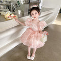 Girls' summer dress  new style chic kids' bubble sleeve princess dress baby girl birthday party dress