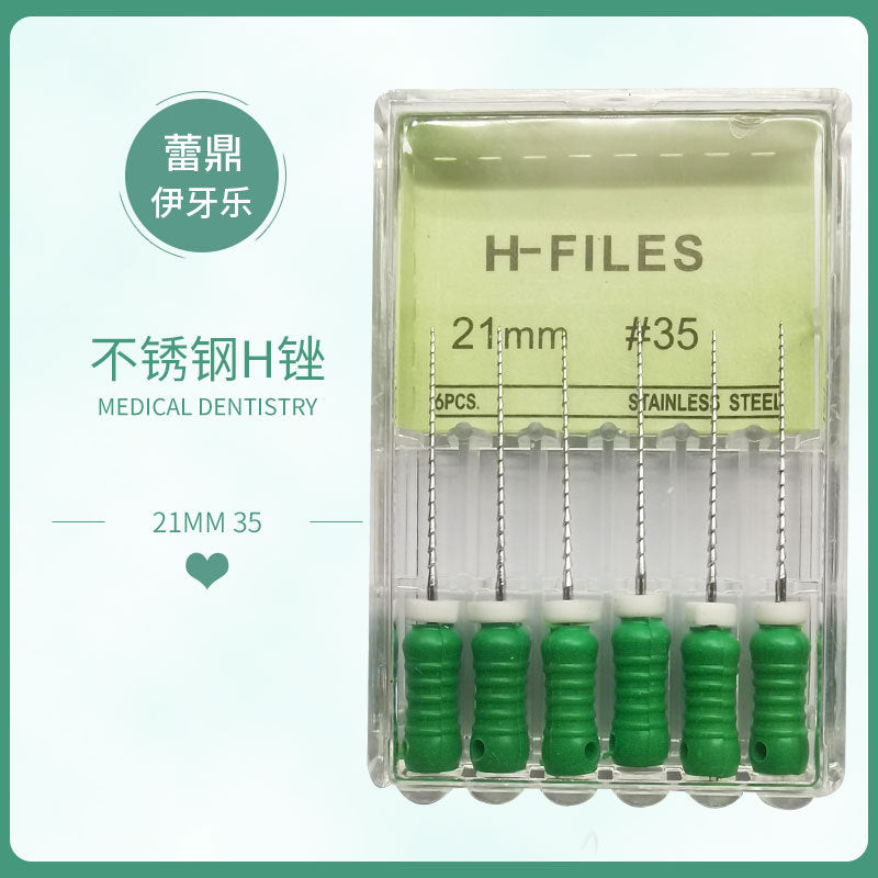 Dental H file K file Enlarged needle Root canal Stainless steel file Nickel titanium file R file One box of six boxed manometry needles Hand use