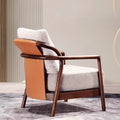 New chinoiserie solid wood sofa chair modern casual single sofa living room balcony casual chair hotel b&b reception chair
