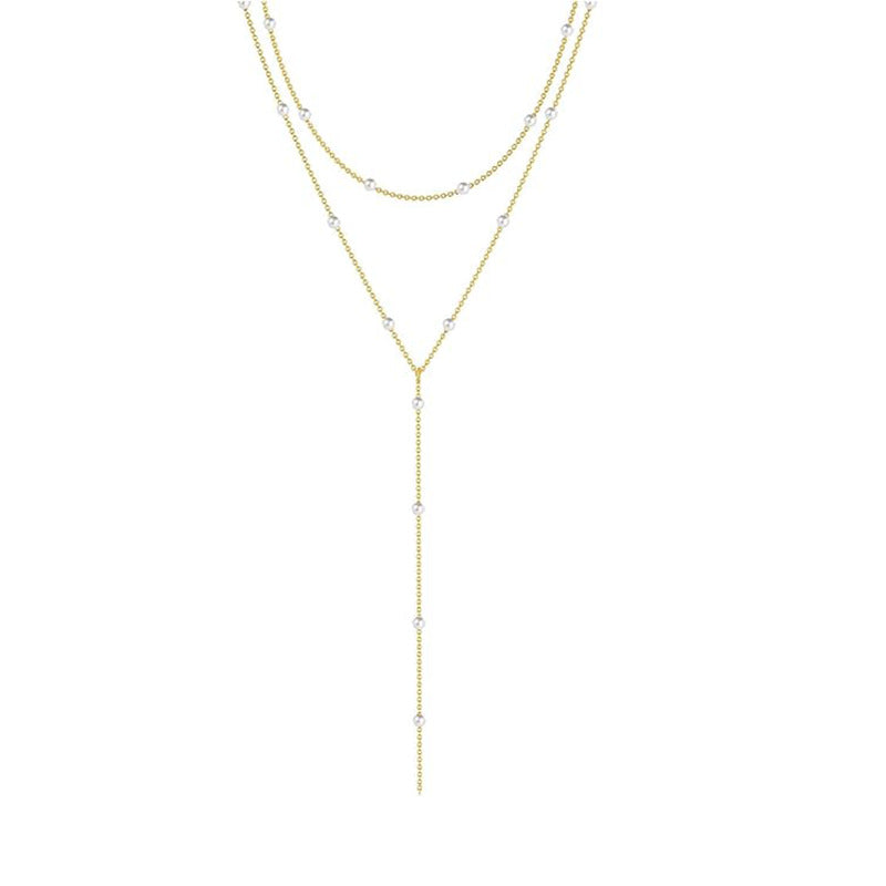 2024 amazon foreign trade new fashion lariat y-necklace design with zircon pendant - minimalist and stylish for women