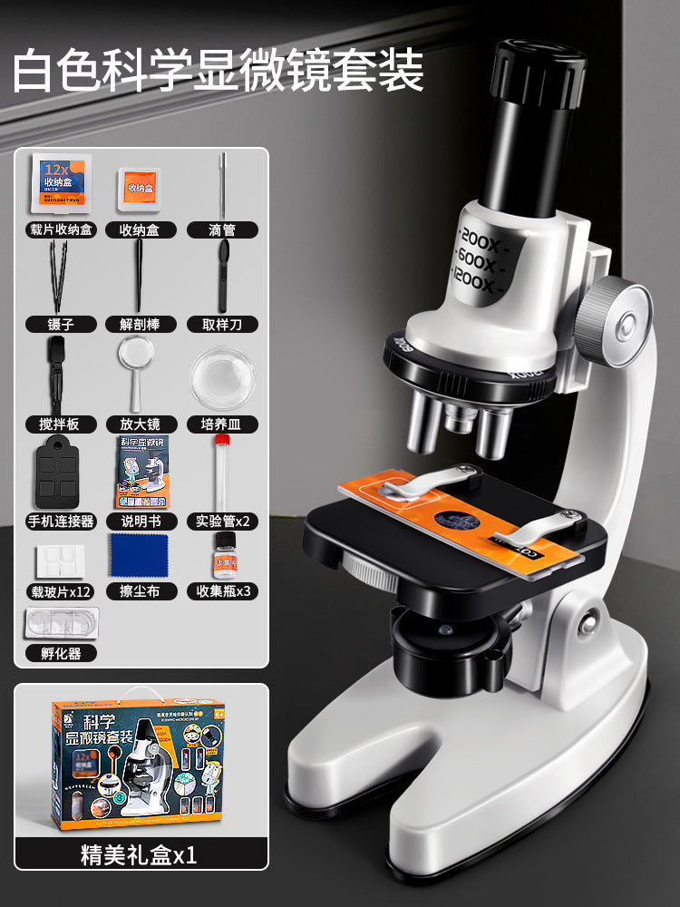 Children's microscope set - see bacteria, science experiment kit, high-definition educational toy for elementary and middle school students, perfect for boys