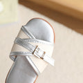 Women's flat sandals  summer new style sandals & slippers kids leather buckle beach shoes outdoor flip-flops