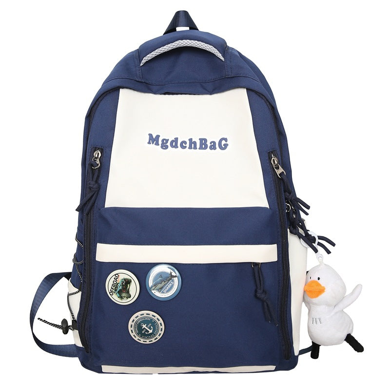 Large capacity casual backpack schoolbag male and female high school junior high school student schoolbag primary school student college student wholesale