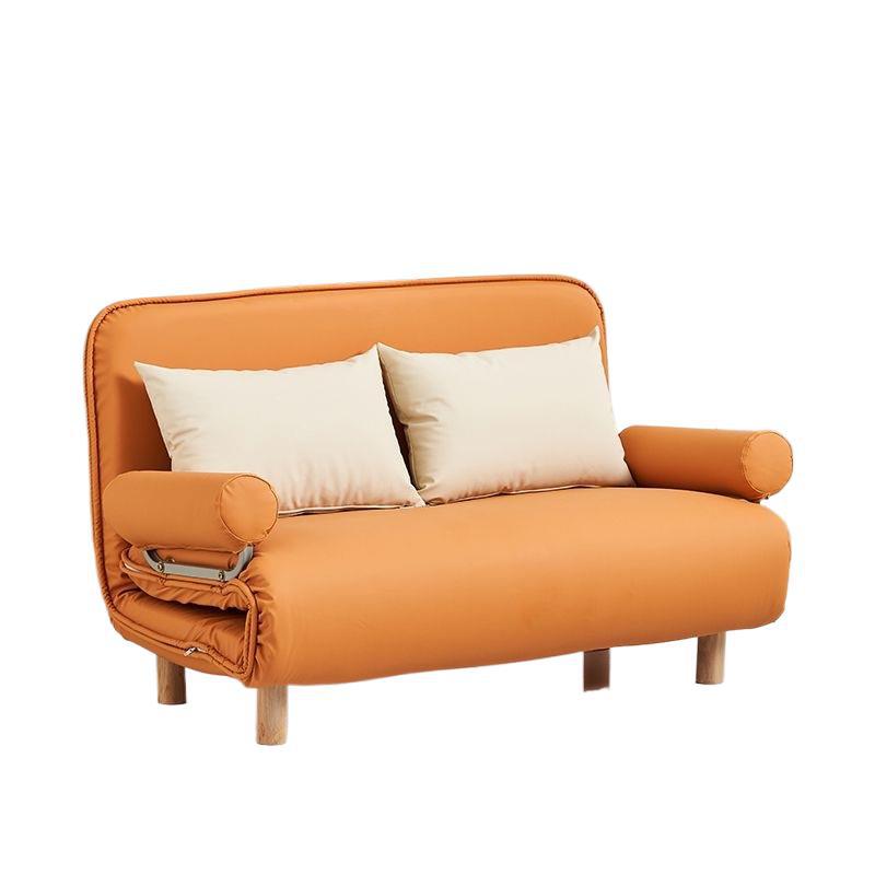 Foldable and detachable washable small apartment living room minimalist modern double/single multifunctional cat paw leather sofa bed - free shipping