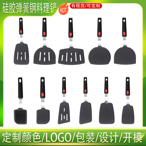 Customized silicone cooking utensils, teppanyaki cooking shovel, non-stick pan silicone spatula, pancake tamakiyaki shovel