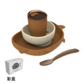 Coffee brown + white four-piece set (color box packaging)