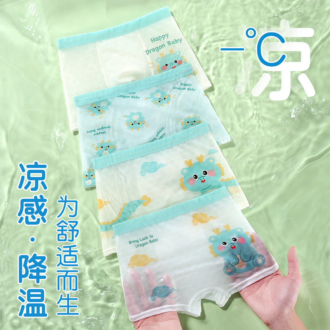 Modal boys underwear summer thin children's flat angle antibacterial crotch boxer shorts boy baby 100% cool