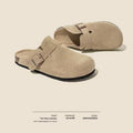 French 2026 birkenstock new arrivalpopularflats women's spring retro slippers slip-on toe casual lazy slippers women