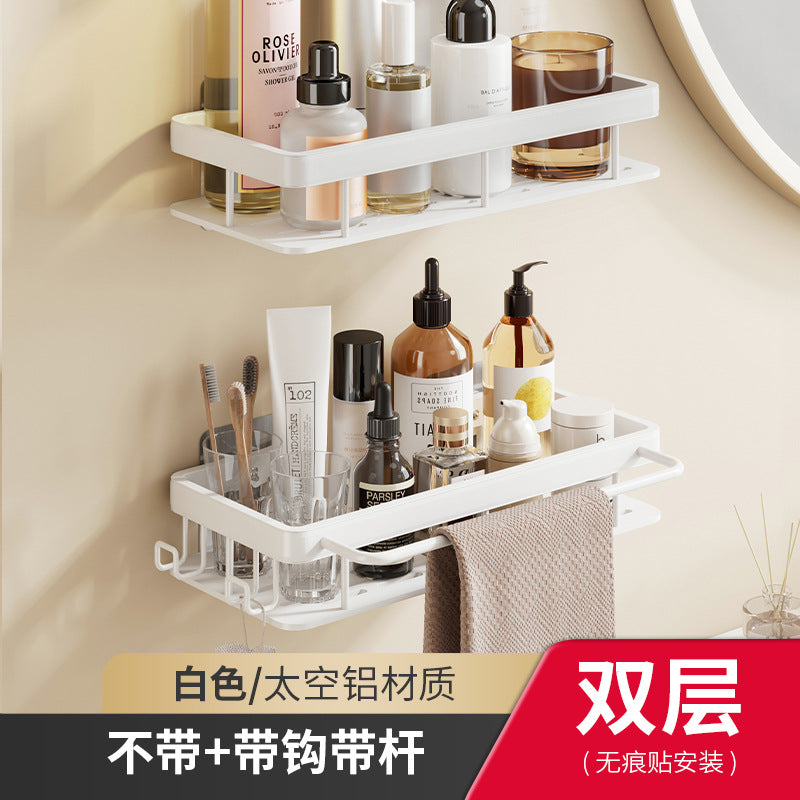 White toilet rack, bathroom toilet, toilet, non-punching, wall-mounted washstand, wall storage rack
