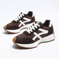 Wholesale women's plus size athletic shoes: new spring korean style, versatile lightweight running shoes, leather casual chunky sneakers
