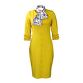 D281 european and american women's clothing  summer new arrival solid color slit professional bodycon ol pencil skirt scarf cross-border dress