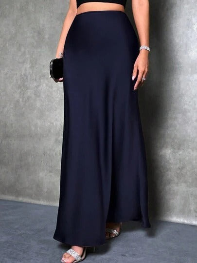 Export cross-border satin satin skirt spring and summer new arrivalfashion  casualartificial silk long skirt women's clothing