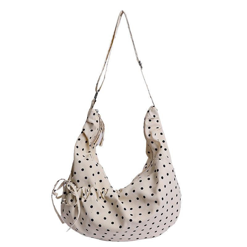 K-style 2026new arrivalcasualeasiest for match dumpling bag women's bag work clothing shoulder bag polka dotfashionsweet crossbody bag